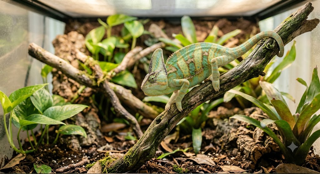 Nourrir et soigner le caméléon casqué