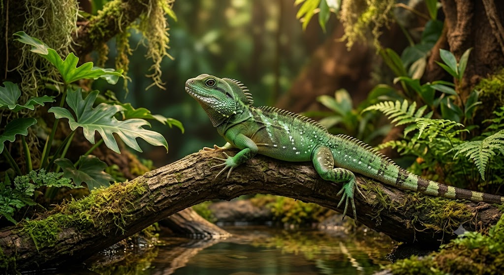 Le dragon d’eau vert : insectivore omnivore et grand nageur