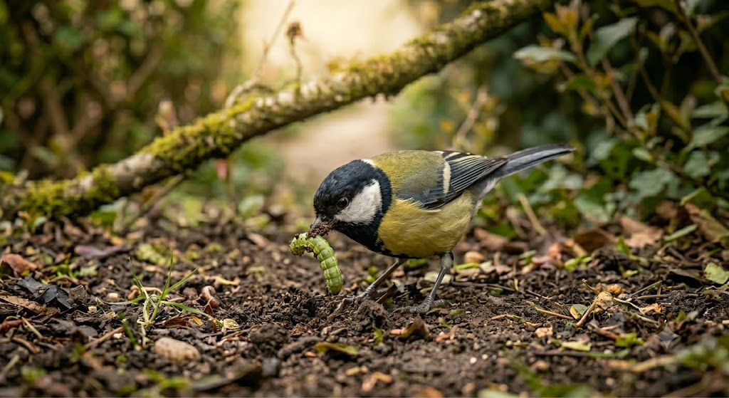La mésange, acrobate insectivore